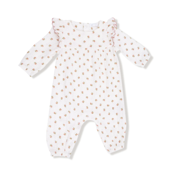 Angel Dear Angel Dear Petite Pointe Fleur Long Sleeve Ruffle Romper