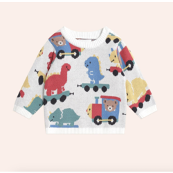 Huxbaby Huxbaby Dino Train Knit Pullover
