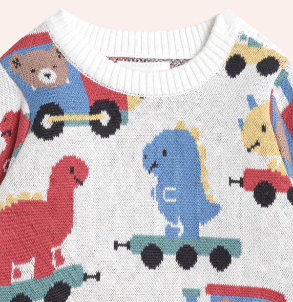 Huxbaby Huxbaby Dino Train Knit Pullover