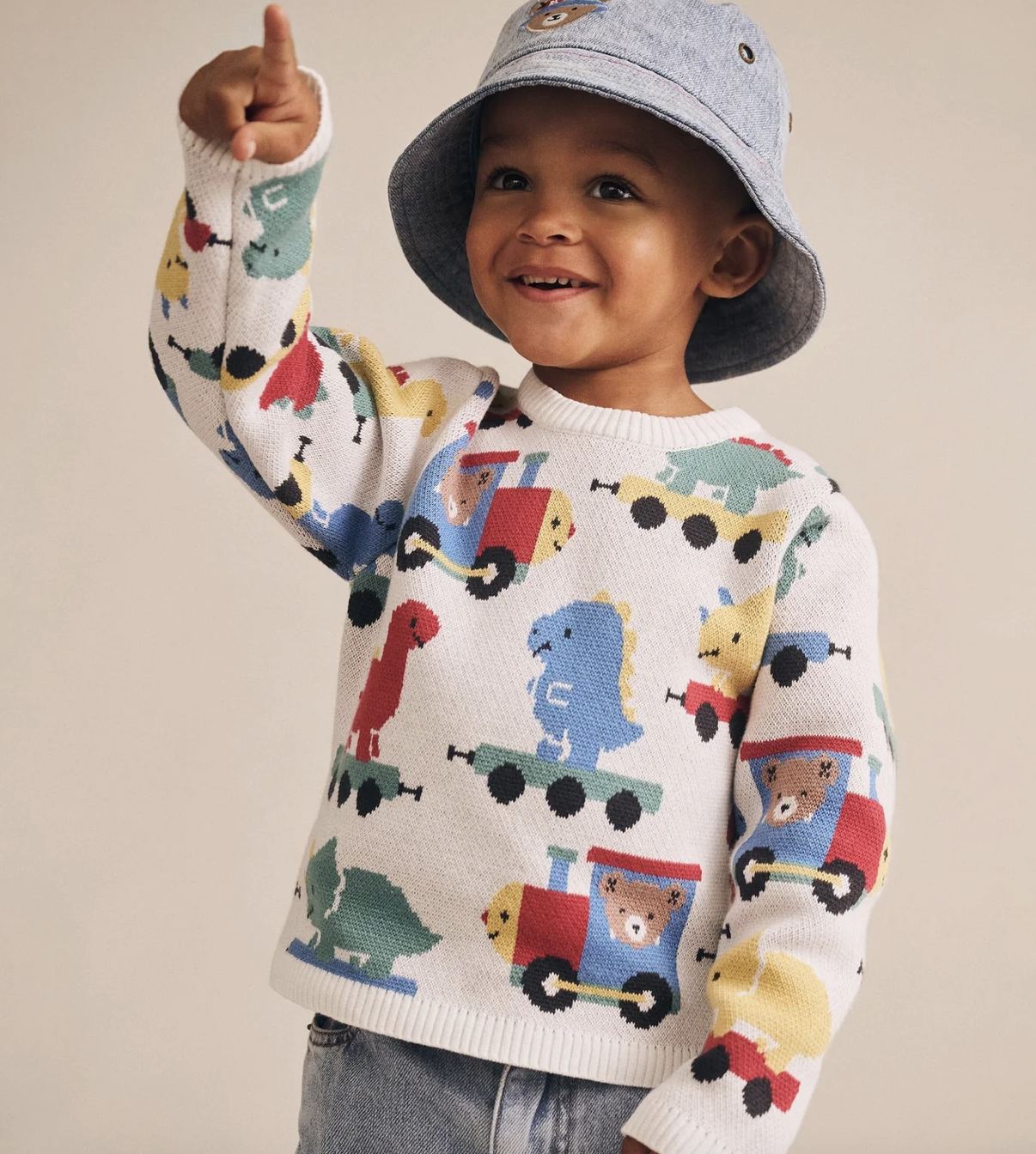 Huxbaby Huxbaby Dino Train Knit Pullover