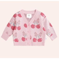 Huxbaby Huxbaby Cherry Pie Scalloped Knit Cardigan