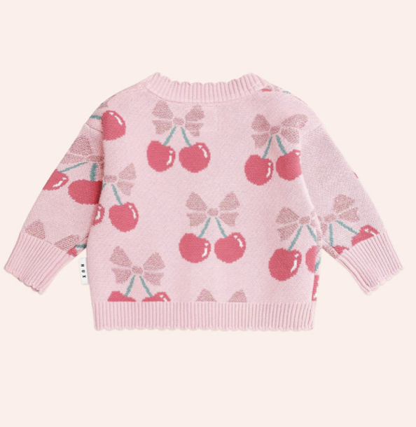 Huxbaby Huxbaby Cherry Pie Scalloped Knit Cardigan