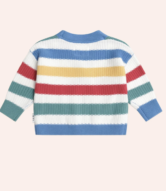 Huxbaby Huxbaby Peekaboo Hux Stripe Knit Cardigan