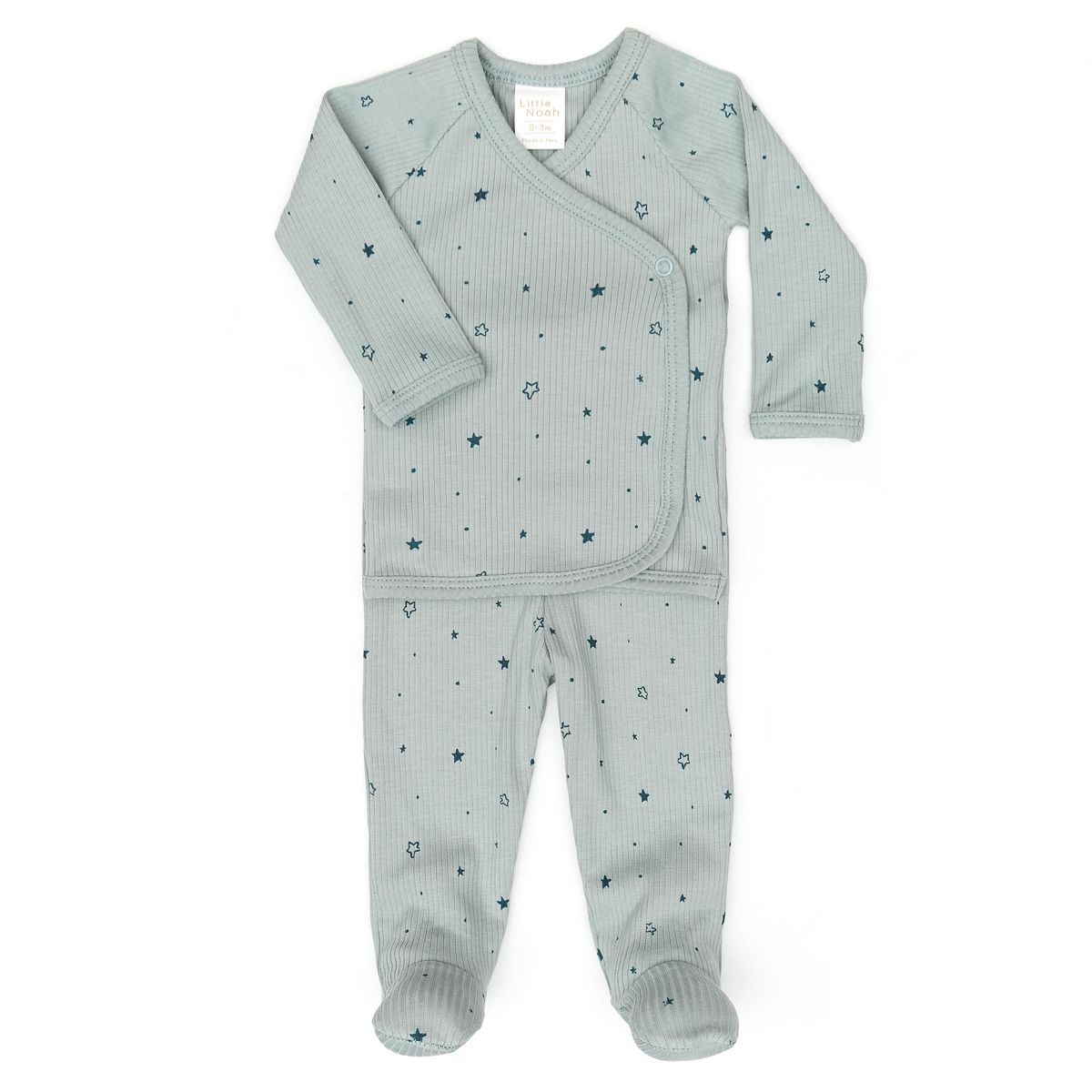 Little Noah Little Noah Little Stars Ribbed Kimono Set