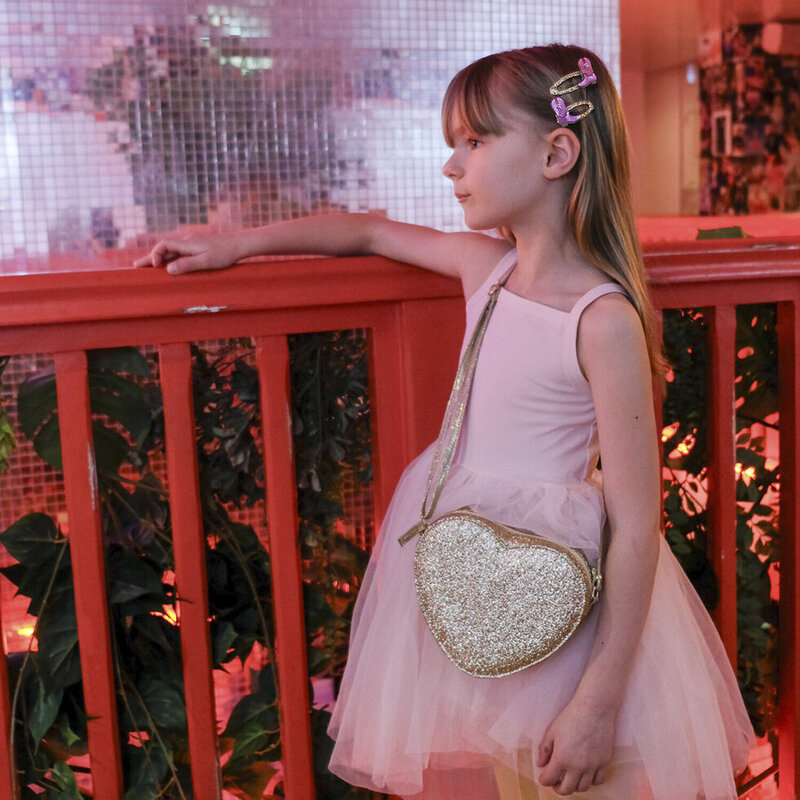 Rockahula Love Heart Gold Glitter Bag