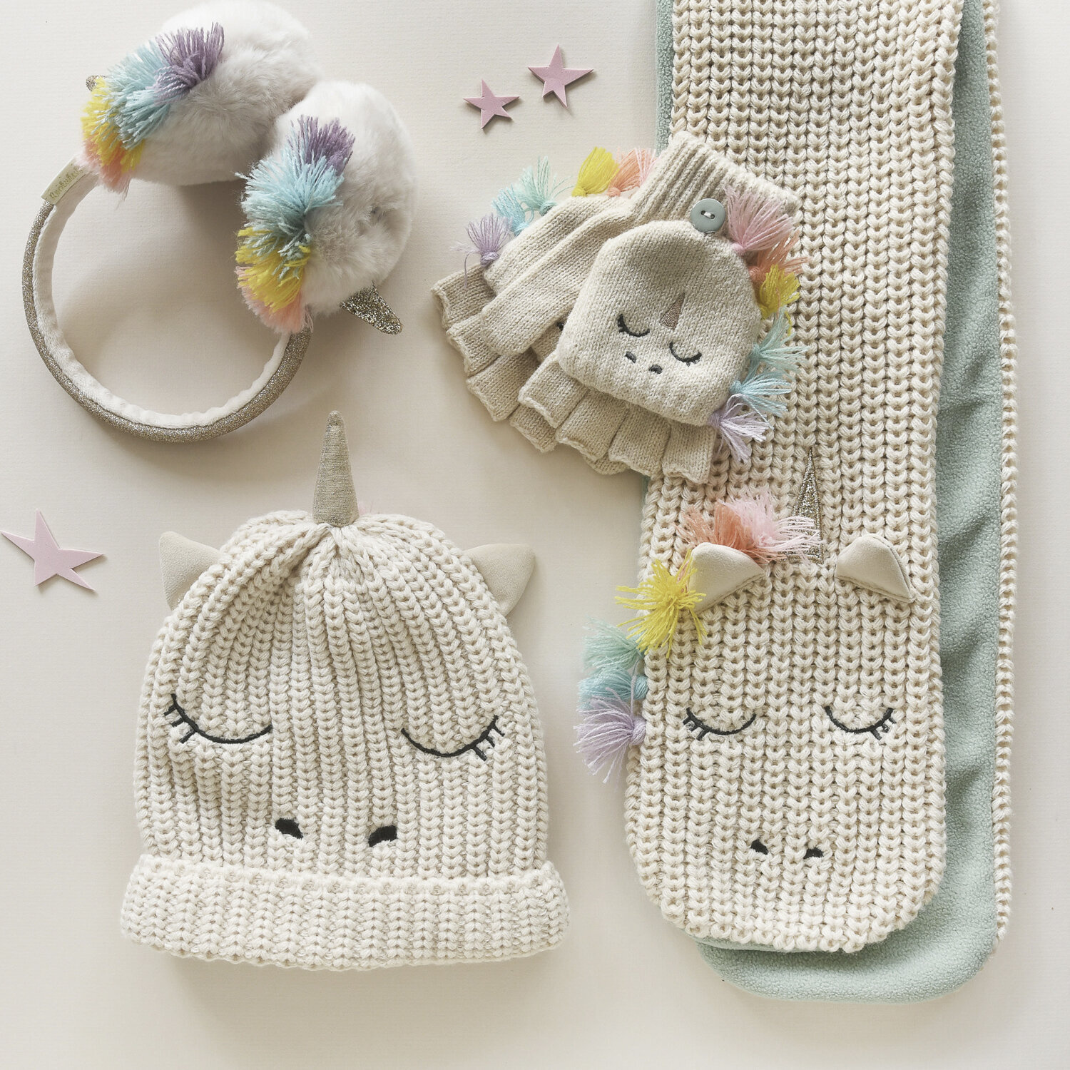 Rockahula Rockahula Rainbow Unicorn Knitted Gloves