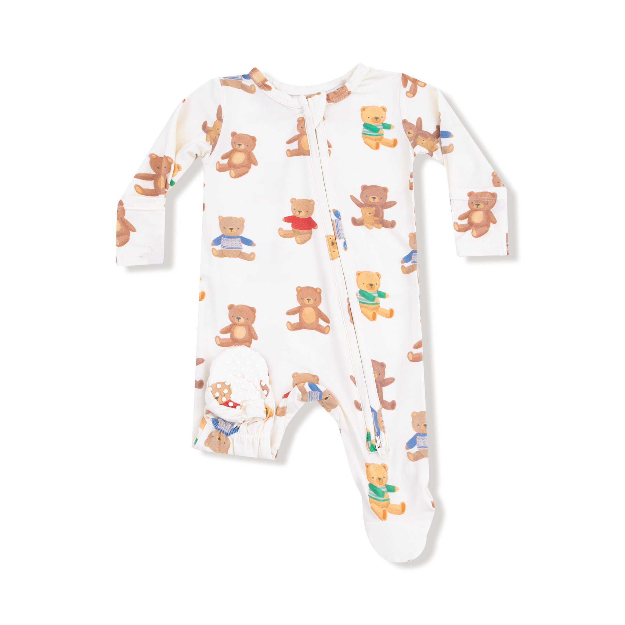 Angel Dear Angel Dear Teddy Bear Collection 2 Way Zipper Footie