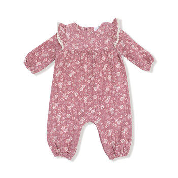 Angel Dear Angel Dear Bandana Floral Ruffle Sleeve Romper