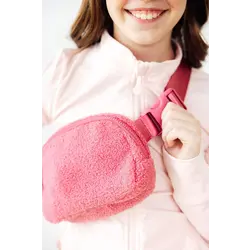 Mila & Rose Mila & Rose Pink Fleece Belt Bag
