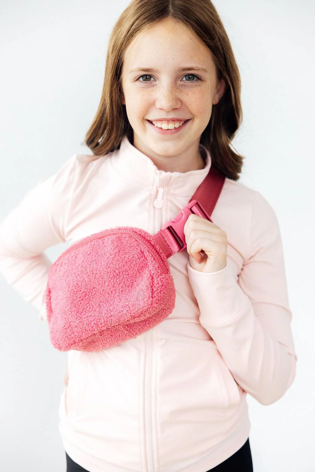 Mila & Rose Mila & Rose Pink Fleece Belt Bag