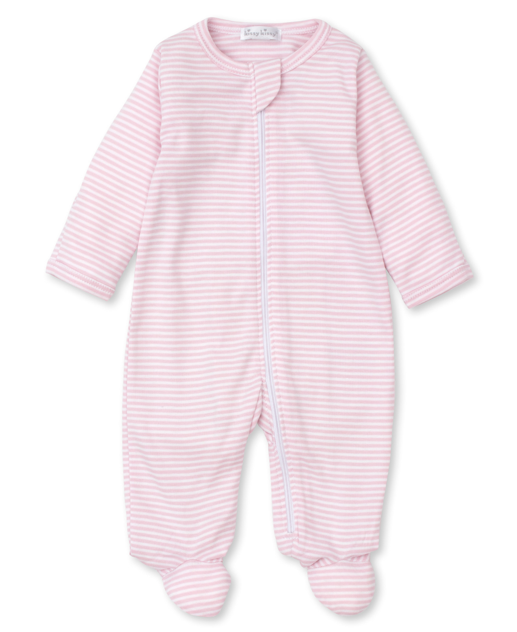 kissy kissy Kissy Kissy Stripe Zipper Footie