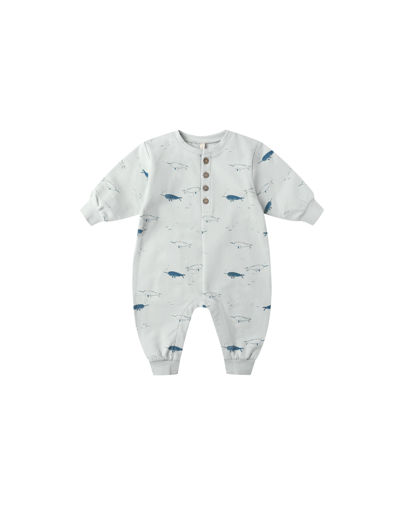 Quincy Mae Quincy Mae Narwhals Relaxed Fleece Jumpsuit