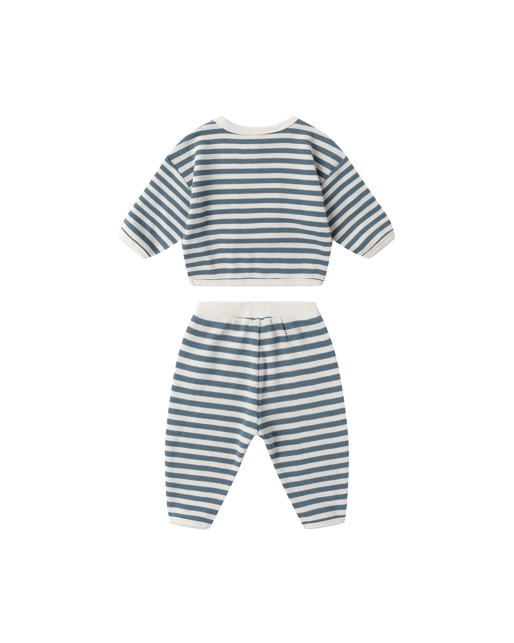 Quincy Mae Quincy Mae Ocean Stripe Waffle Slouch Set