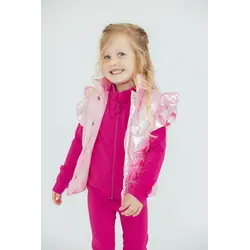 Mila & Rose Mila & Rose Pink Iridescent Checker Puffer Vest