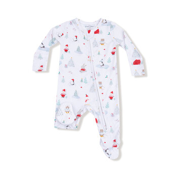 Angel Dear Angel Dear Santa Ski Friends 2 Way Zipper Footie
