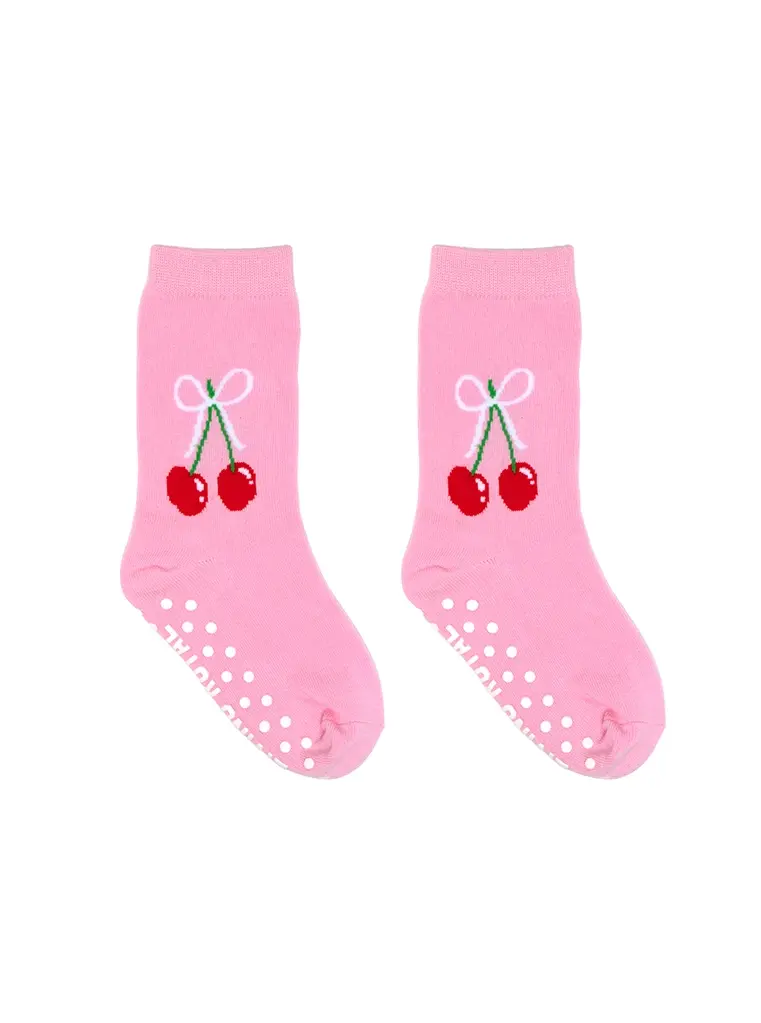 Living Royal 3D Packaged Crew Socks - Kids - Cherries Tied w/Bow 4+