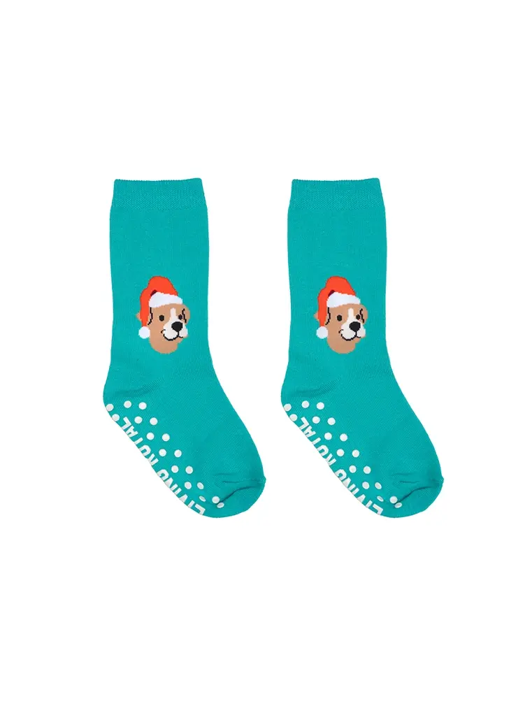 Living Royal 3D Packaged Crew Socks - Kids - Santa Puppy 4+