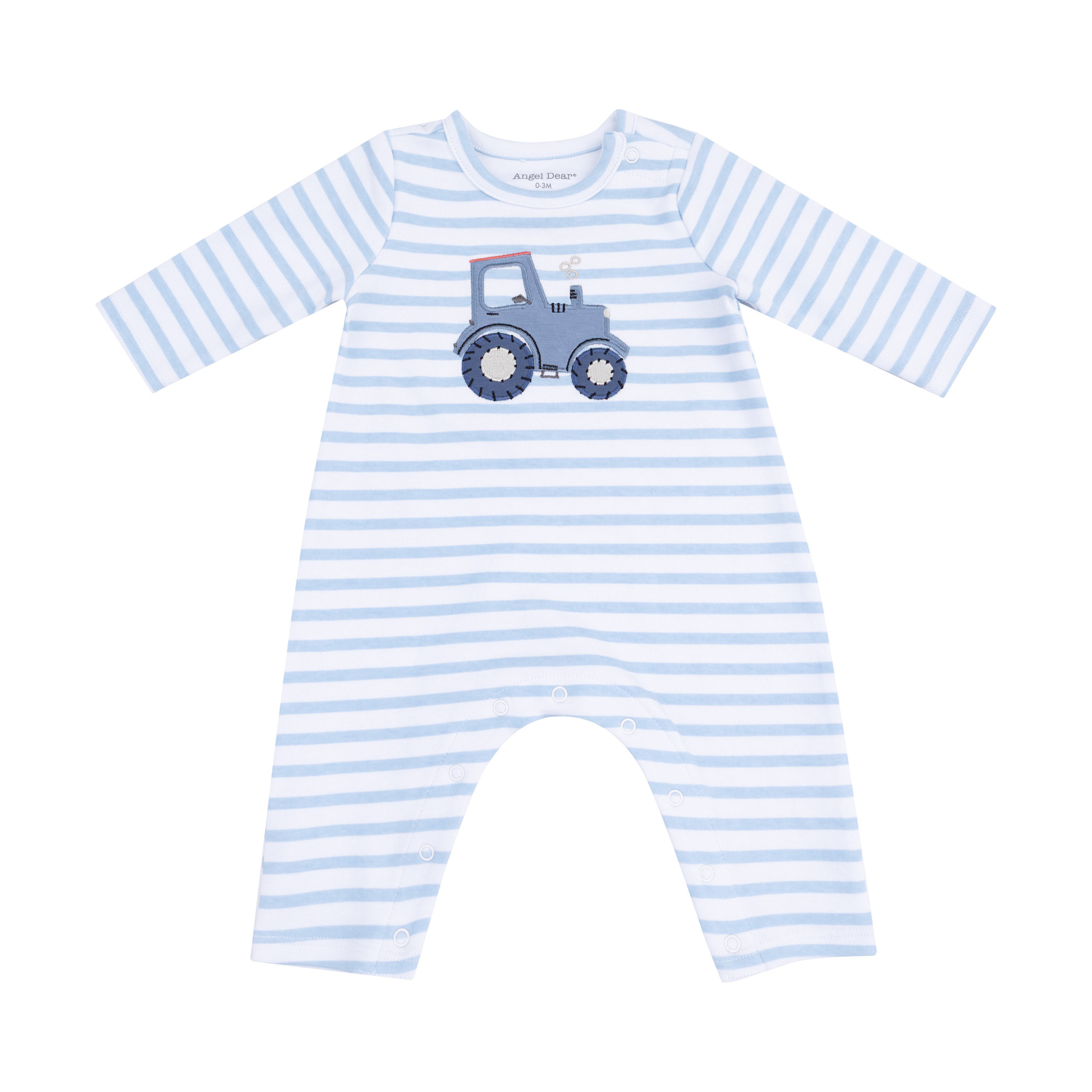 Angel Dear Angel Dear Mini Tractors Organic Cotton Snap Shoulder Romper