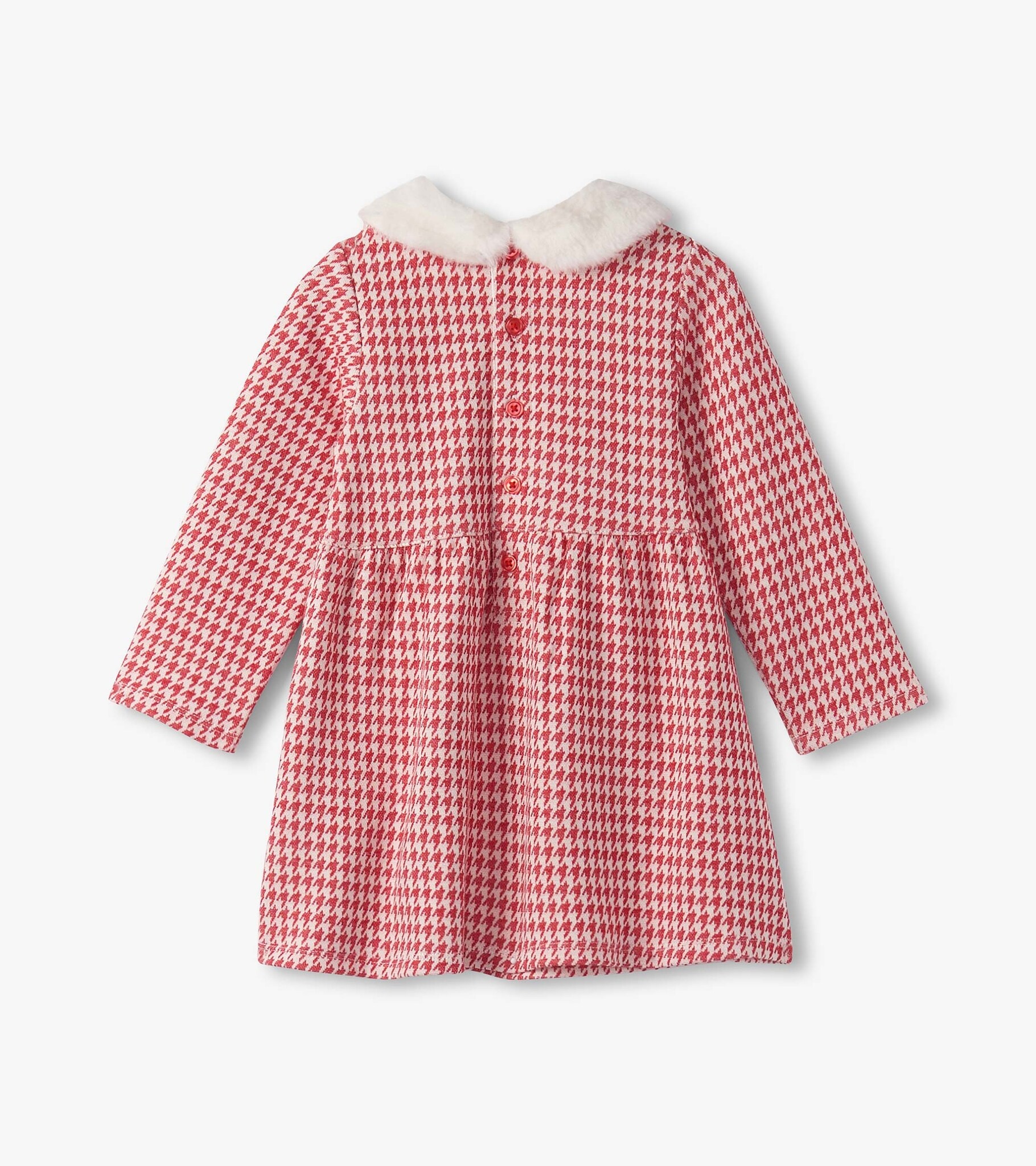 Hatley Hatley Houndstooth Fun Fur Trim Dress
