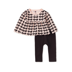 Tea Collection Tea Peplum Bow Top & Pants Set