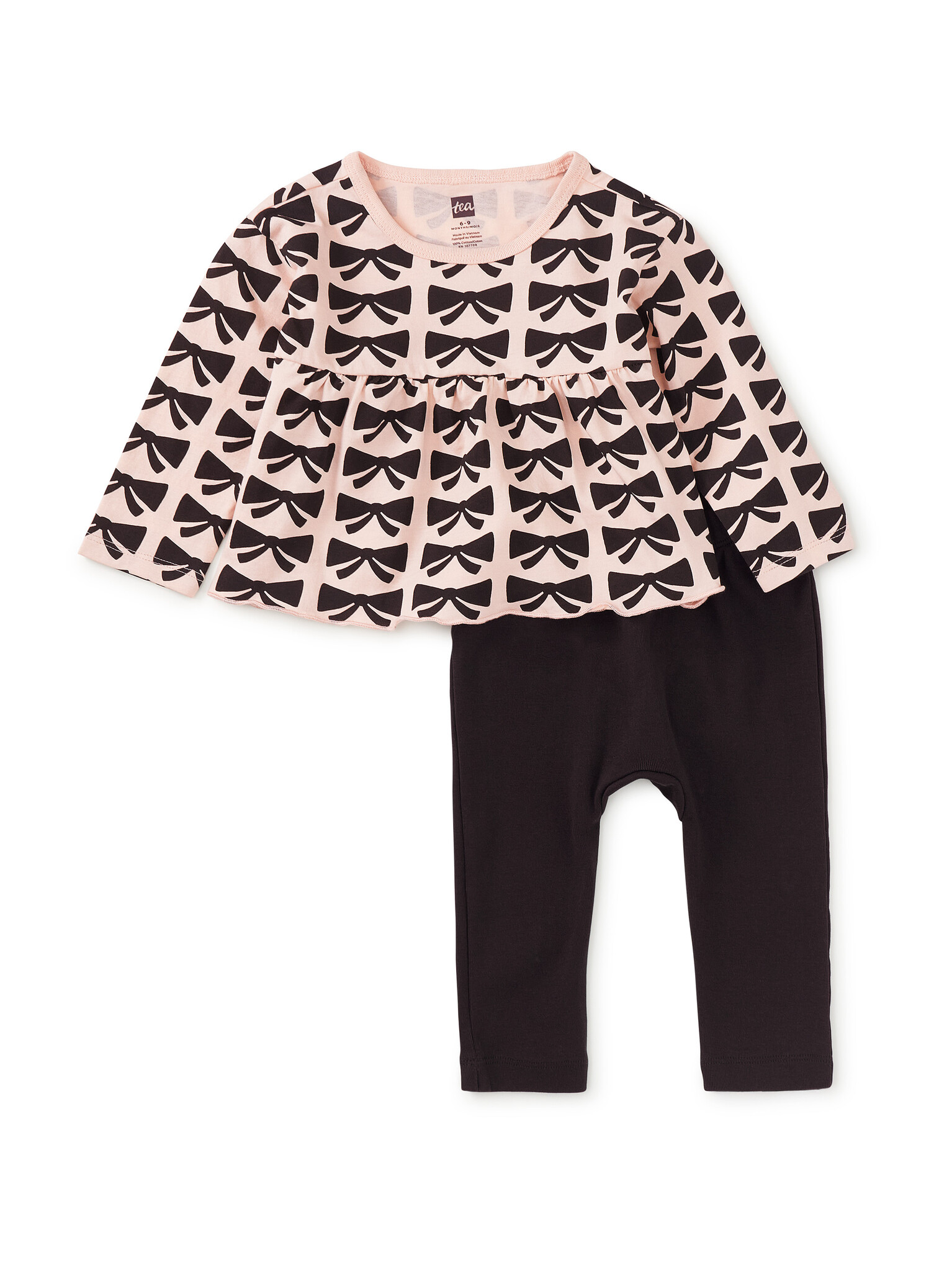 Tea Collection Tea Peplum Bow Top & Pants Set