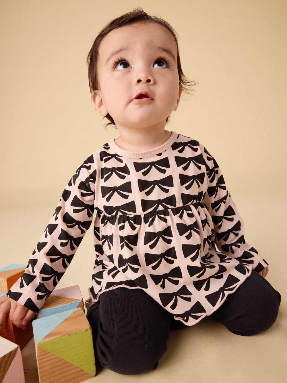 Tea Collection Tea Peplum Bow Top & Pants Set