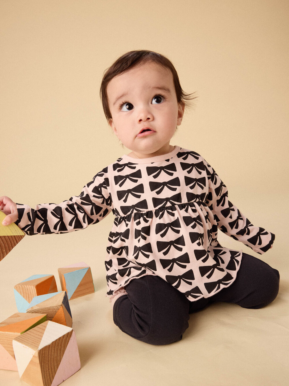 Tea Collection Tea Peplum Bow Top & Pants Set