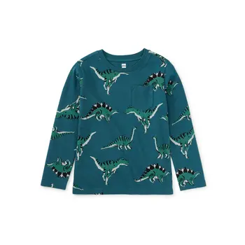 Tea Collection Tea Long Sleeve Printed Pocket Tee