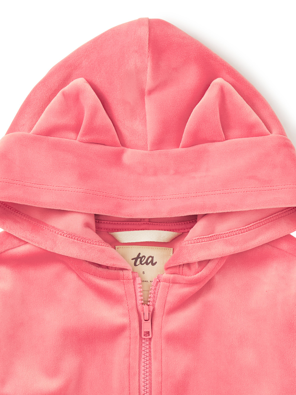 Tea Collection Tea Cat Ears Velour Hoodie