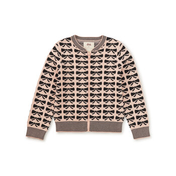Tea Collection Tea Zip Up Bow Cardigan