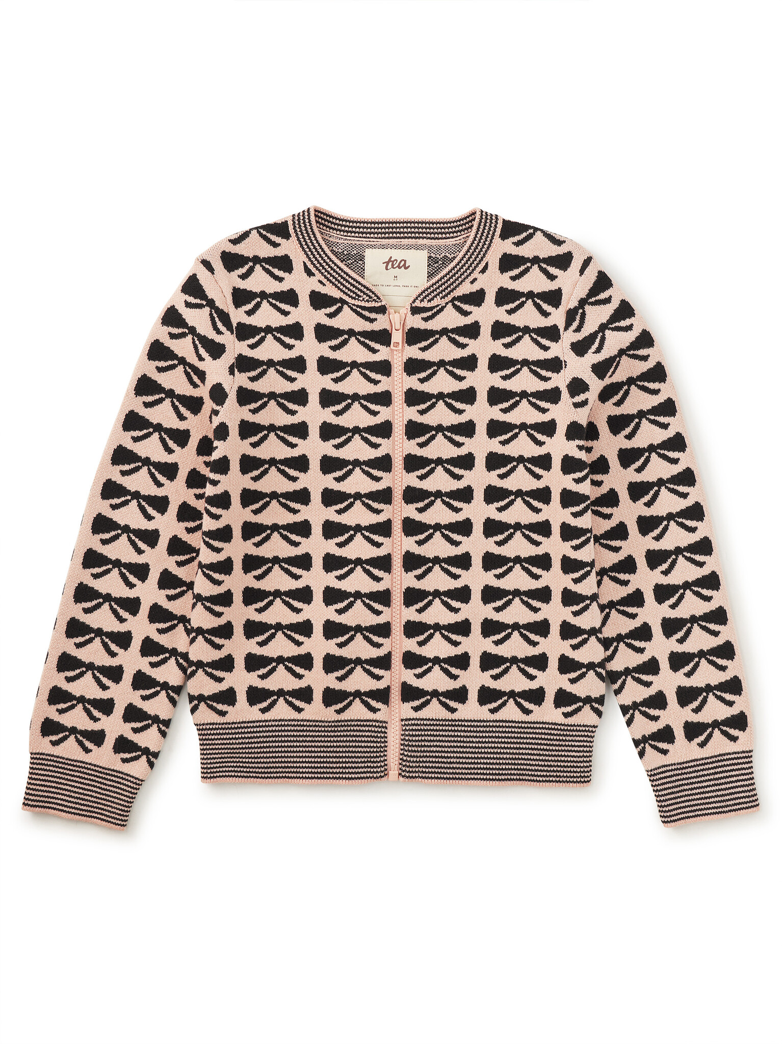 Tea Collection Tea Zip Up Bow Cardigan