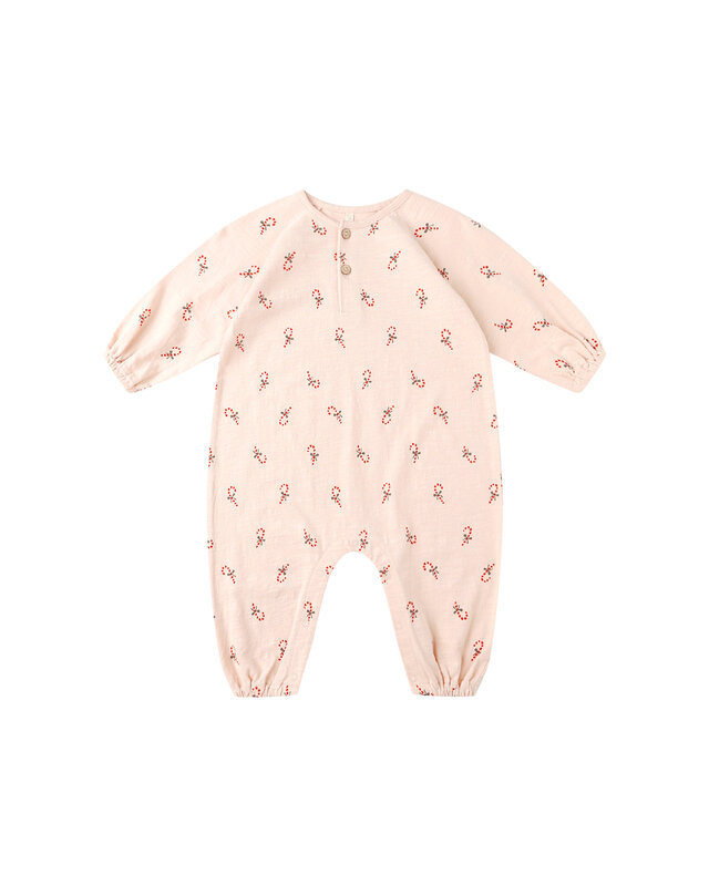 Rylee and Cru Rylee & Cru Candy Canes Henley Jumpsuit