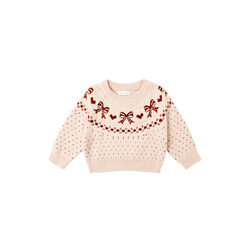 Rylee and Cru Rylee & Cru Bows Fair Isle Sweater