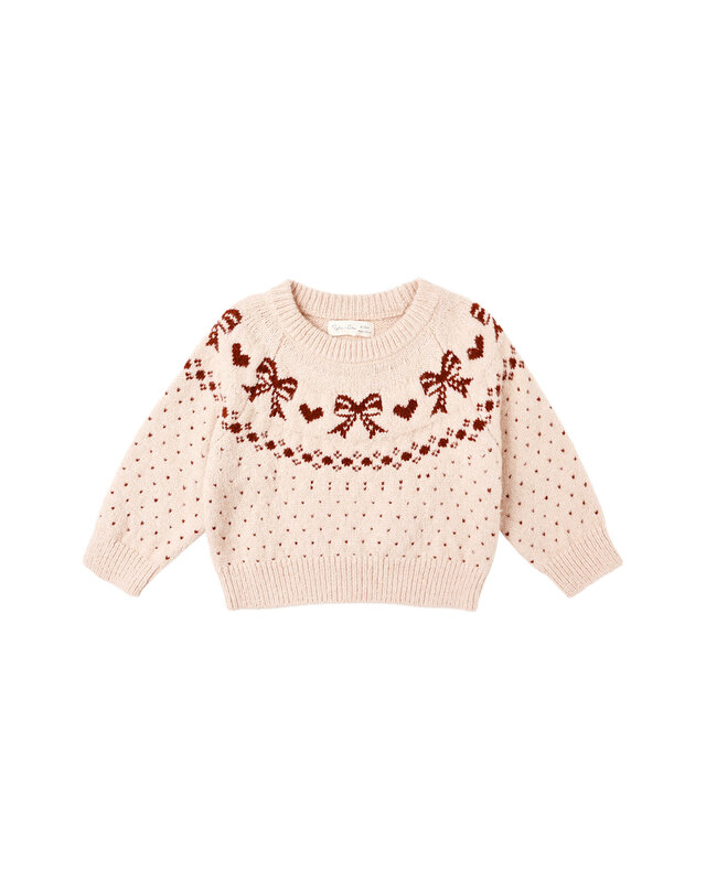 Rylee and Cru Rylee & Cru Bows Fair Isle Sweater