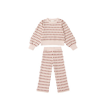 Rylee and Cru Rylee & Cru Ruby Hearts Jacquard Knit Set