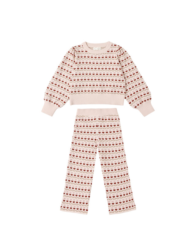 Rylee and Cru Rylee & Cru Ruby Hearts Jacquard Knit Set