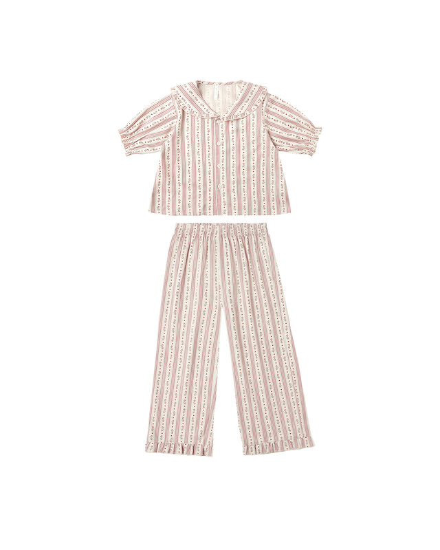 Rylee and Cru Rylee & Cru Candy Cane Stripe Ruffle Pajamas