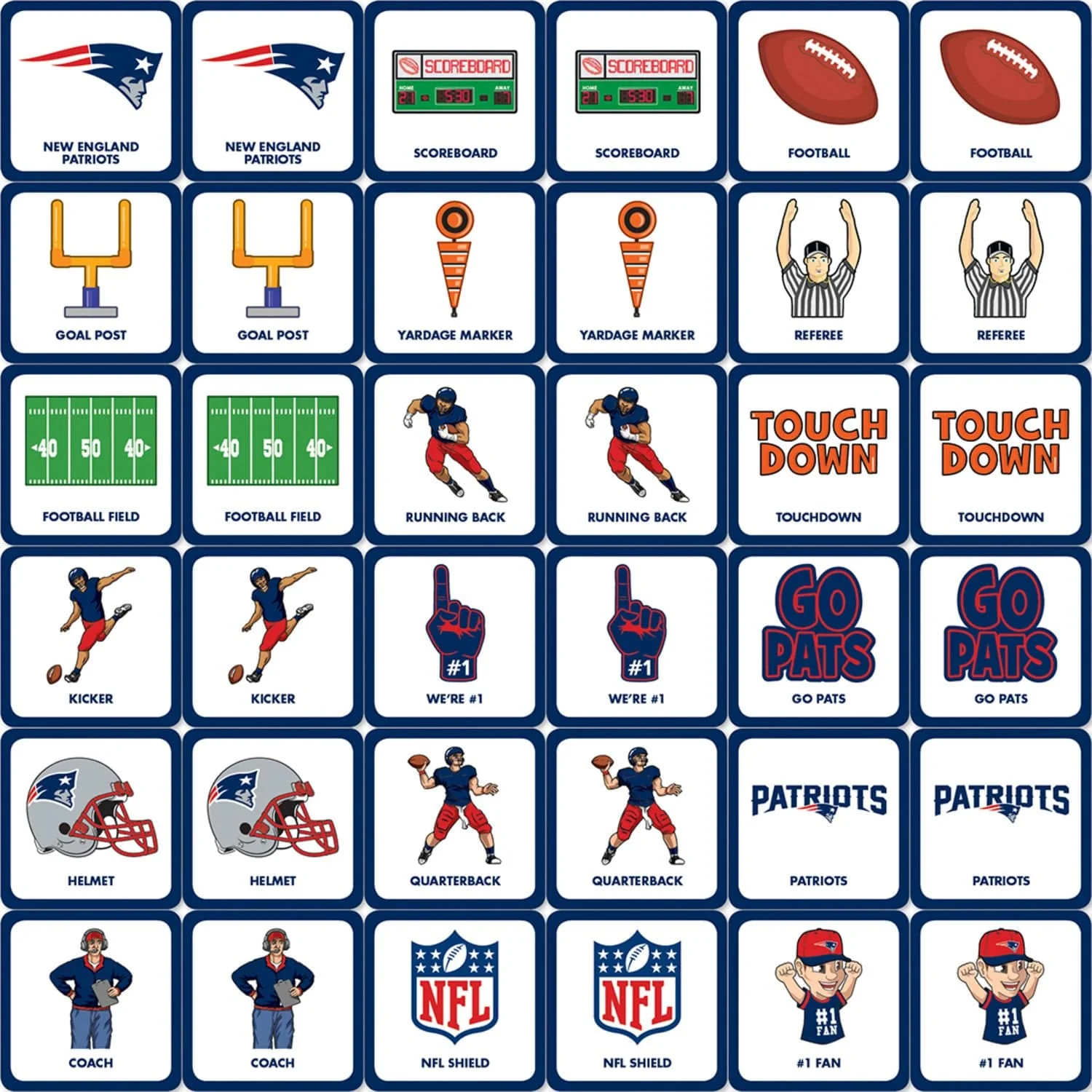 Masterpieces Puzzles New England Patriots Matching Game