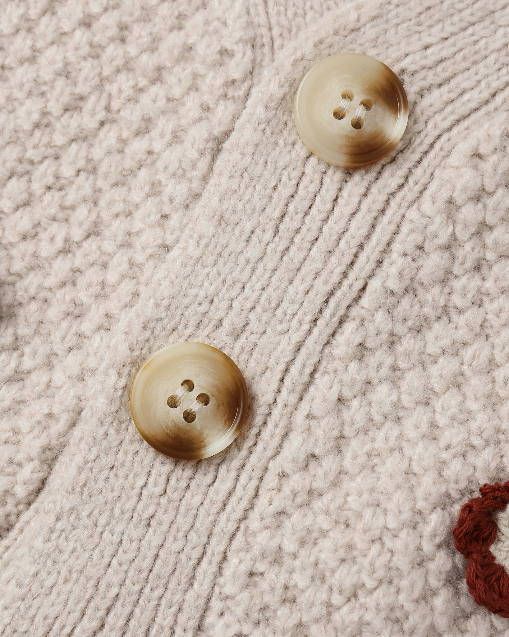 Rylee and Cru Rylee & Cru Winter Daisy Embroidery Boxy Crop Cardigan