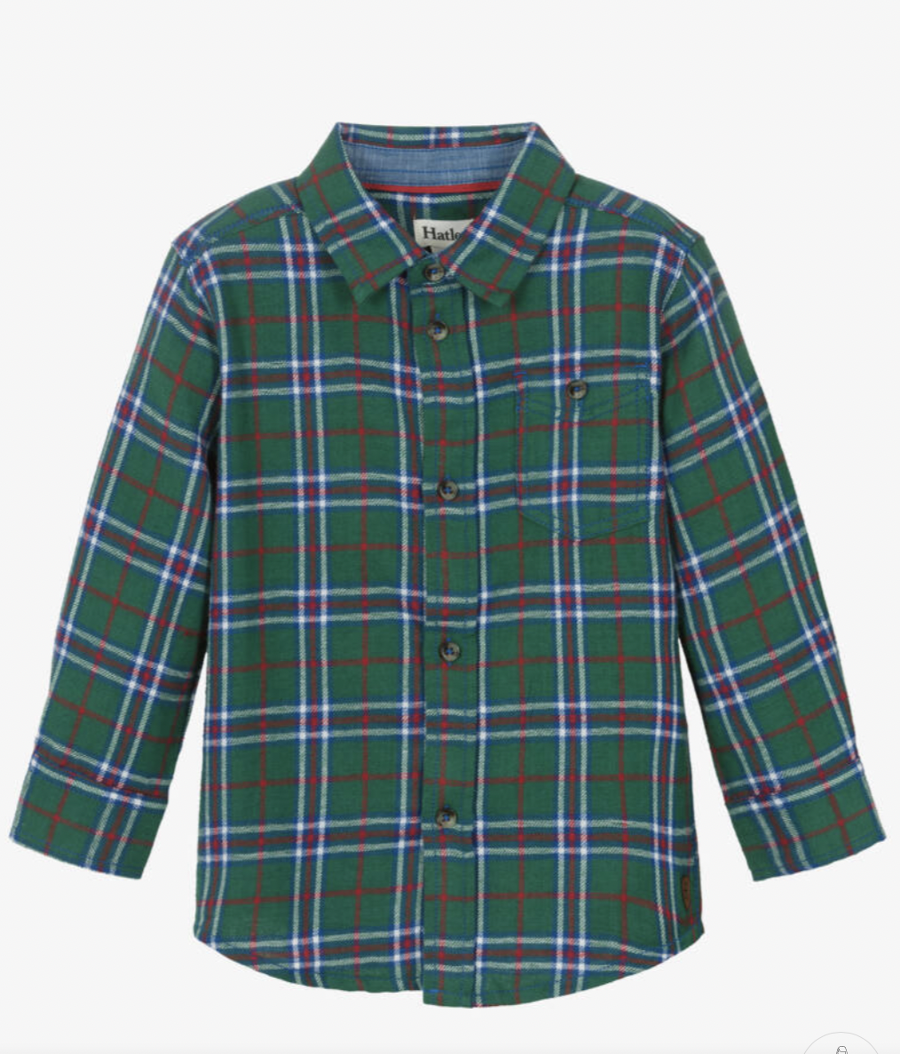 Hatley Hatley Holiday Plaid Easy Button Down