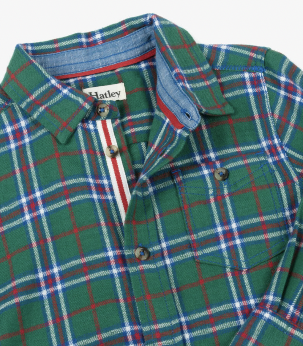 Hatley Hatley Holiday Plaid Easy Button Down