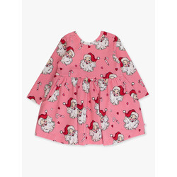 RuffleButts Rufflebutts Knit Long Sleeve Santa Twirl Dress