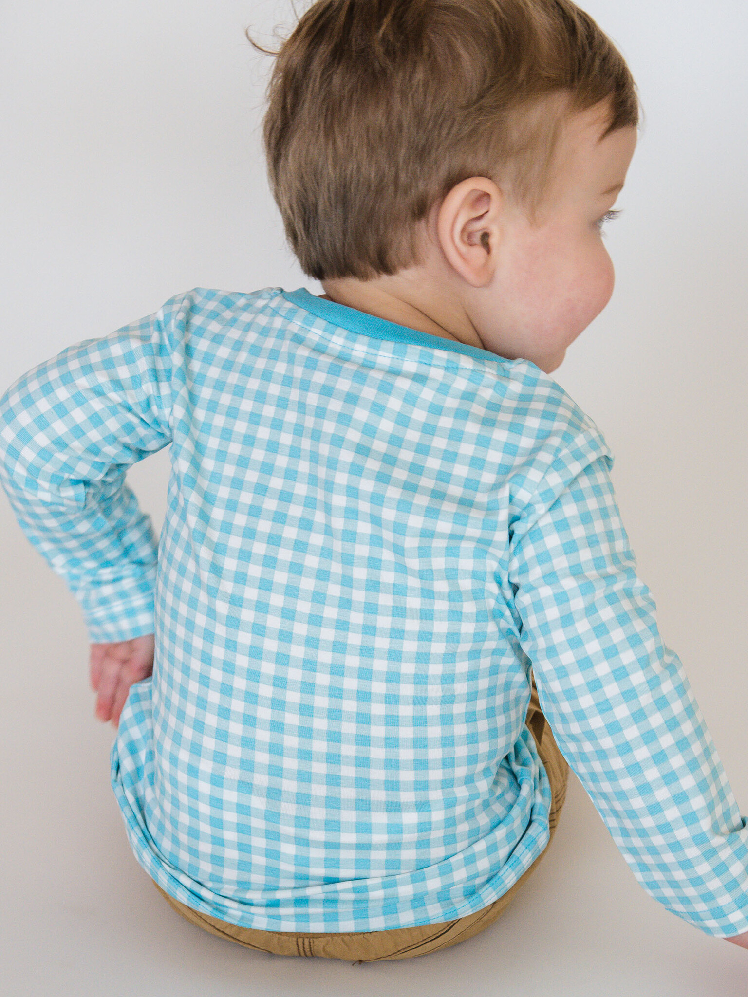 RuffleButts Rufflebutts Knit Santa Embroidered Henley Tee