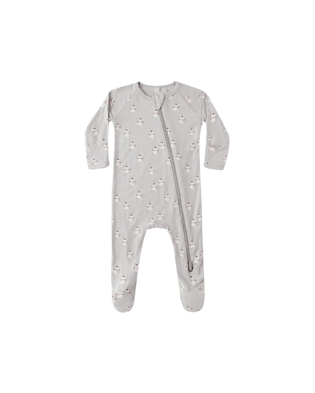 Quincy Mae Quincy Mae Snowmen Bamboo Zip Footie