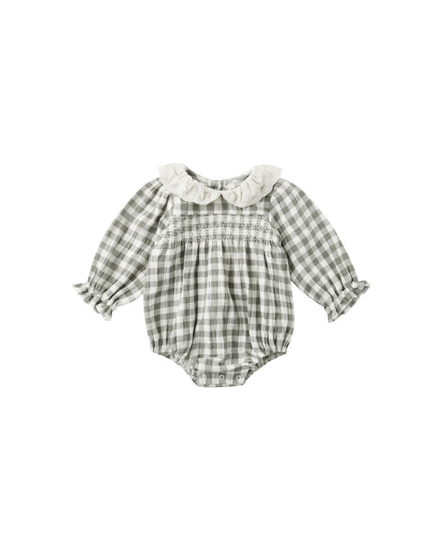 Quincy Mae Quincy Mae Forest Check Callie Romper