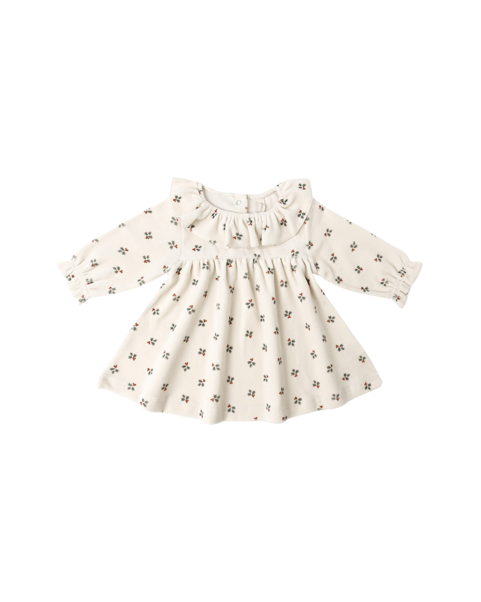 Quincy Mae Quincy Mae Holly Berry Velour Baby Dress