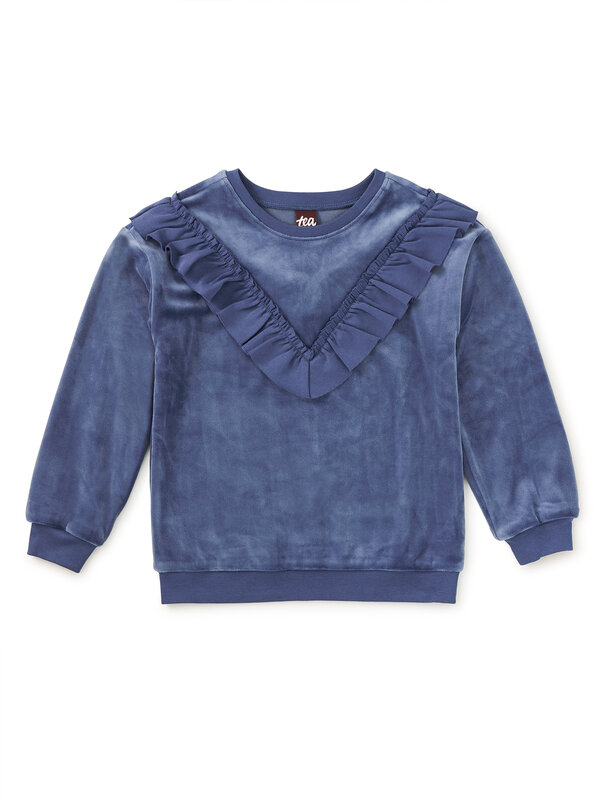 Tea Collection Tea Velour Ruffle Tunic Top