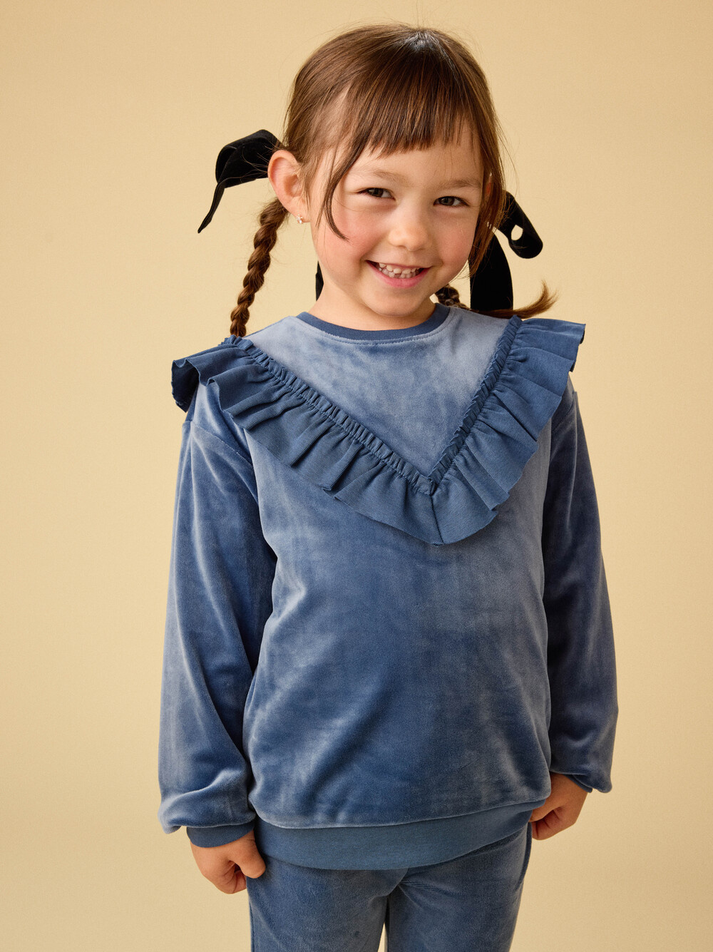 Tea Collection Tea Velour Ruffle Tunic Top