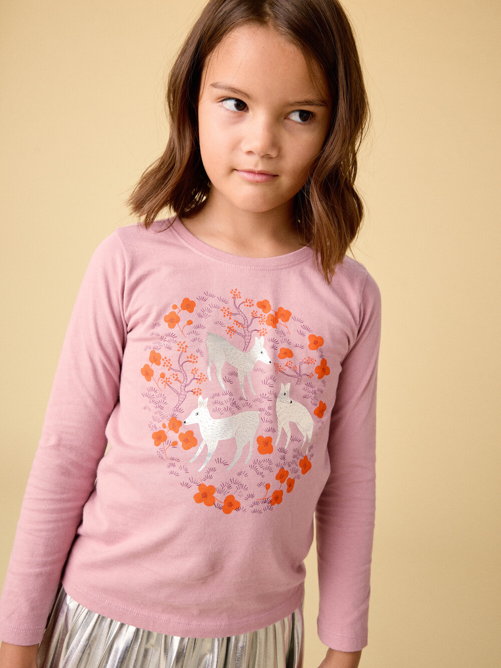 Tea Collection Tea Pearly Deer Graphic Tee