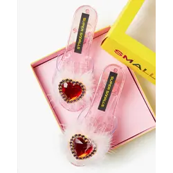 Super Smalls Red Heart Gem & Feather Play Shoes